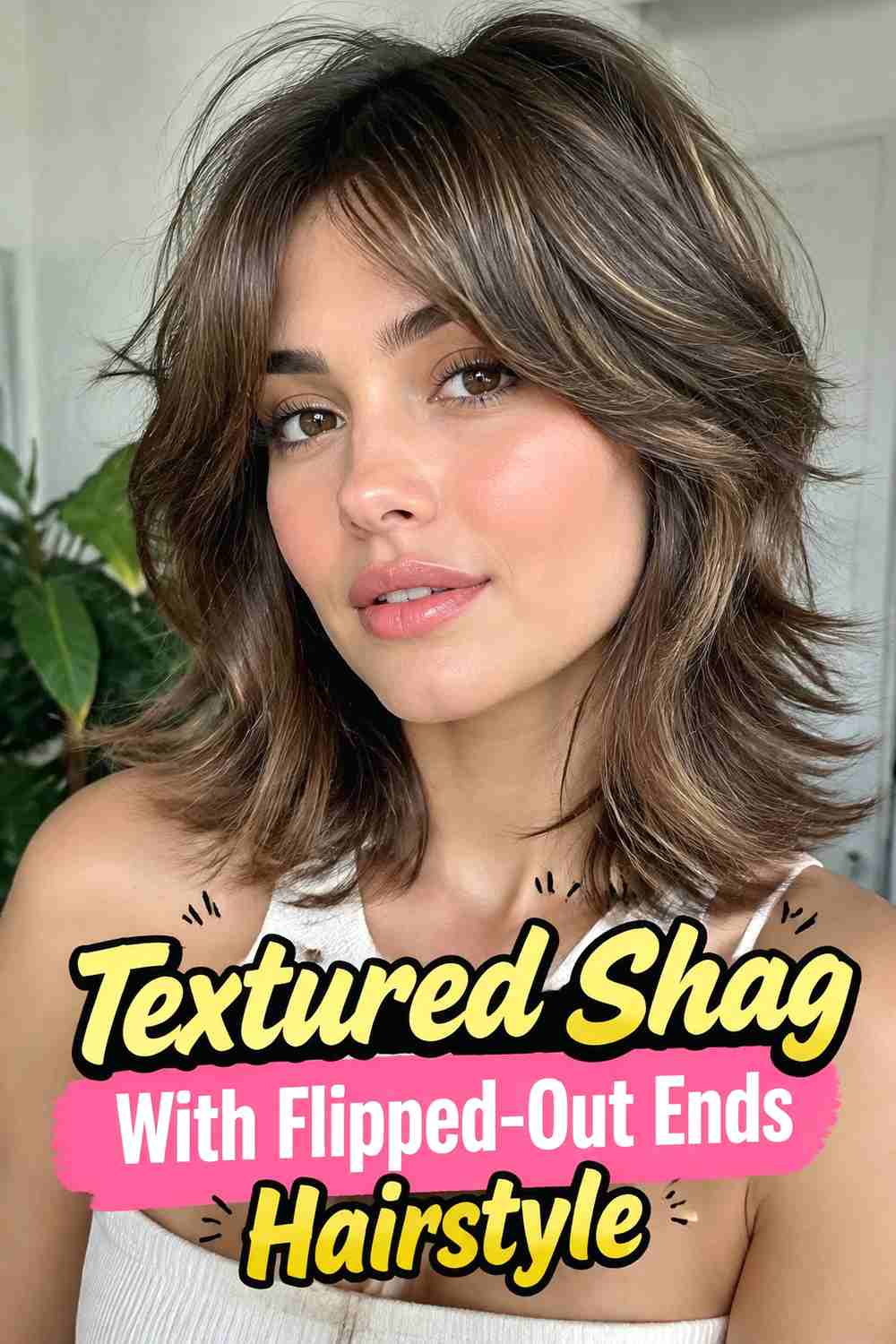 13. Textured Shag With Flipped Out Ends Hairstyle