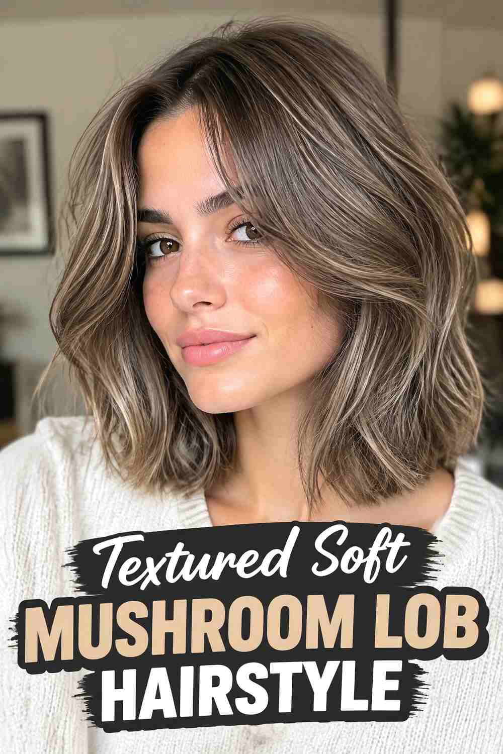 11. Textured Soft Mushroom Lob Hairstyle