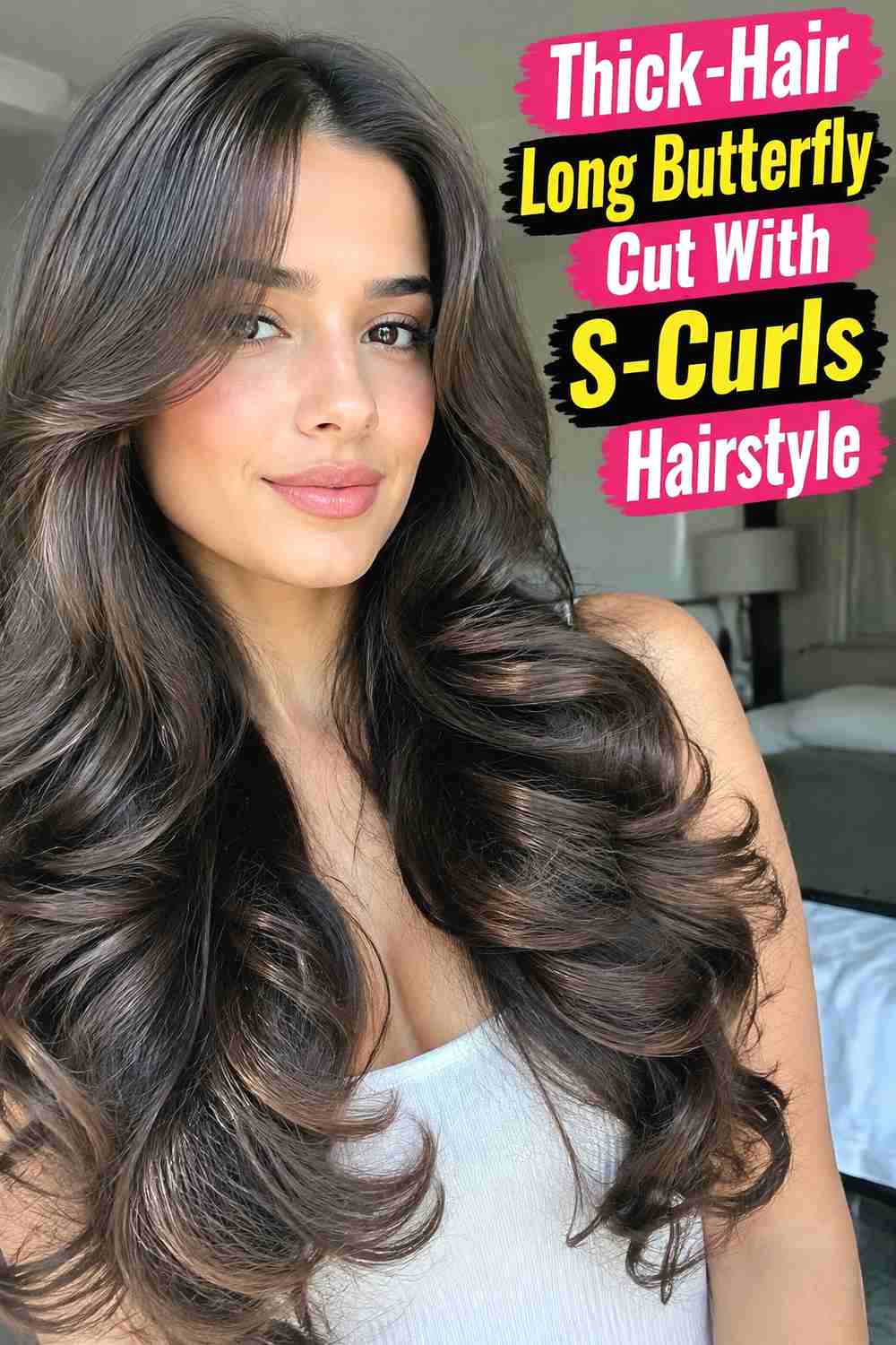 10. Thick Hair Long Butterfly Cut With S Curls Hairstyle