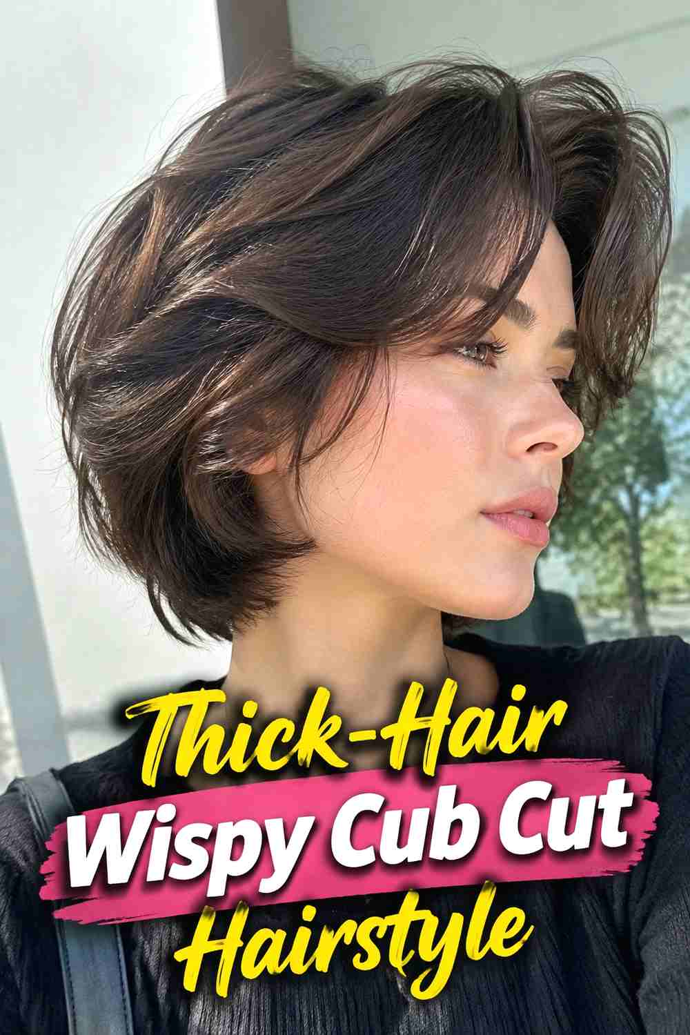 15. Thick Hair Wispy Cub Cut Hairstyle