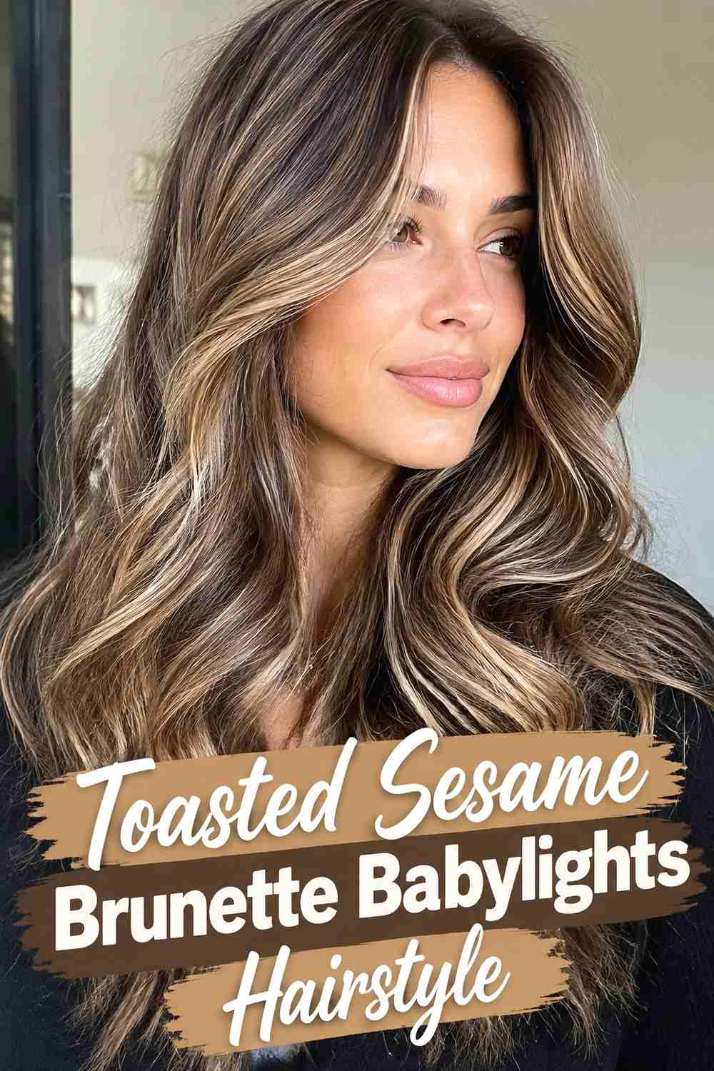 14. Toasted Sesame Brunette Babylights Hairstyle