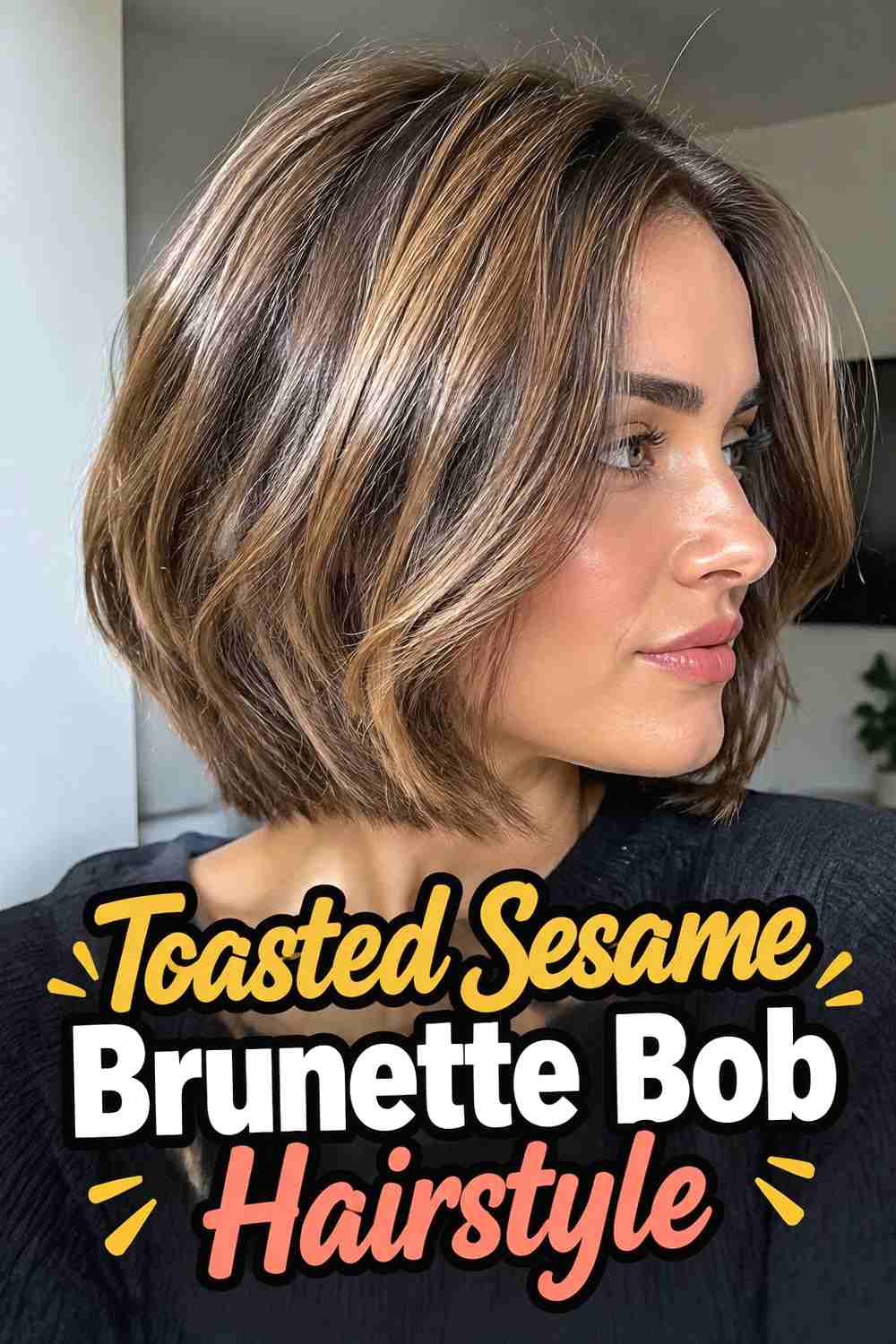 6. Toasted Sesame Brunette Bob Hairstyle