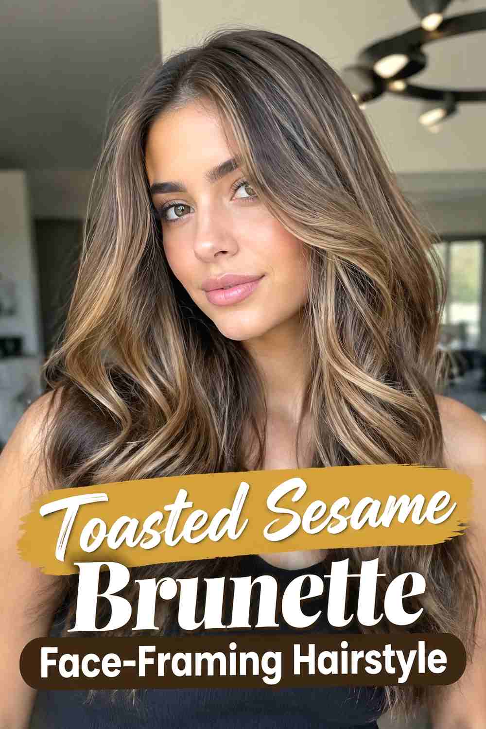 4. Toasted Sesame Brunette Face Framing Hairstyle
