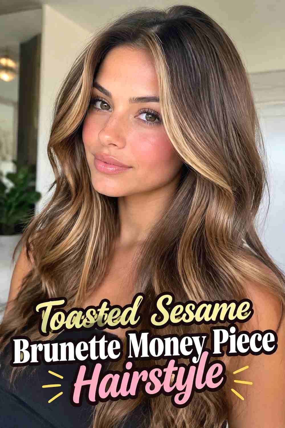 9. Toasted Sesame Brunette Money Piece Hairstyle