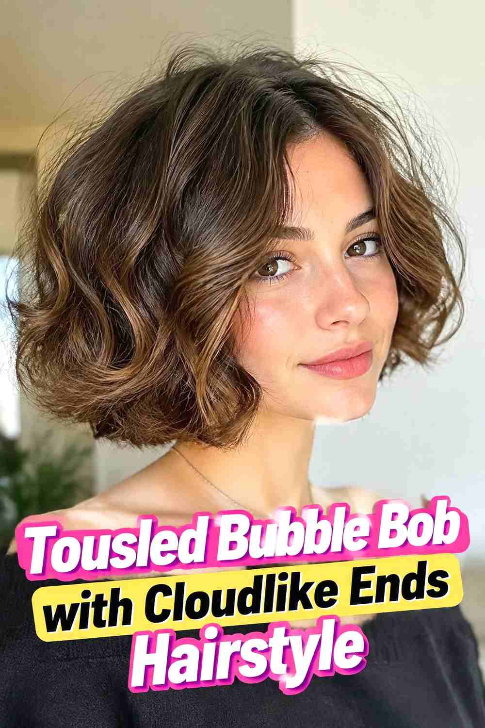 19. Tousled Bubble Bob With Cloudlike Ends Hairstyle