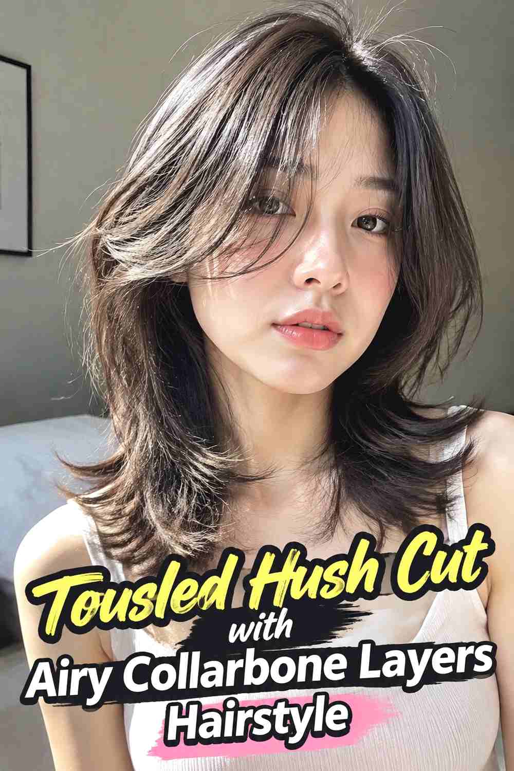 13. Tousled Hush Cut With Airy Collarbone Layers Hairstyle