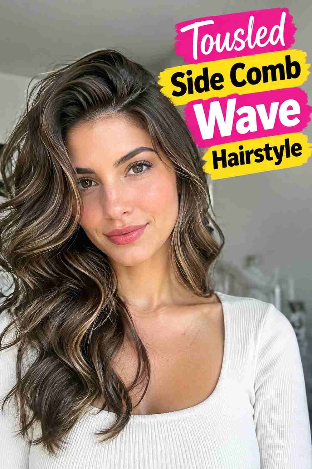 4. Tousled Side Comb Wave Hairstyle