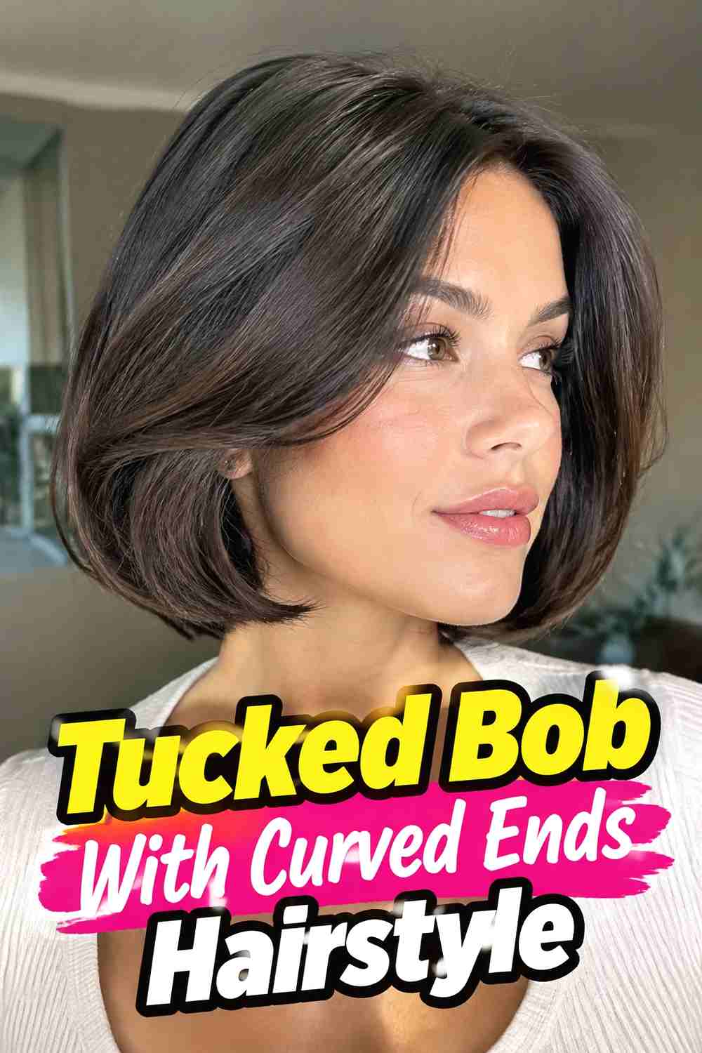 11. Tucked Bob With Curved Ends Hairstyle
