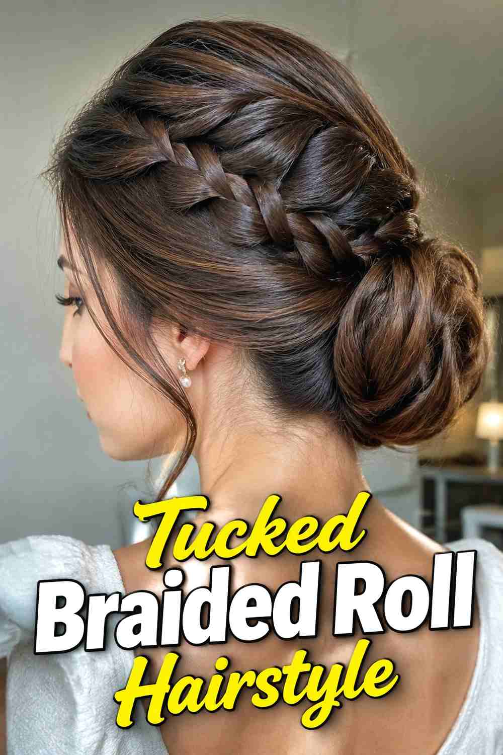 15. Tucked Braided Roll Hairstyle