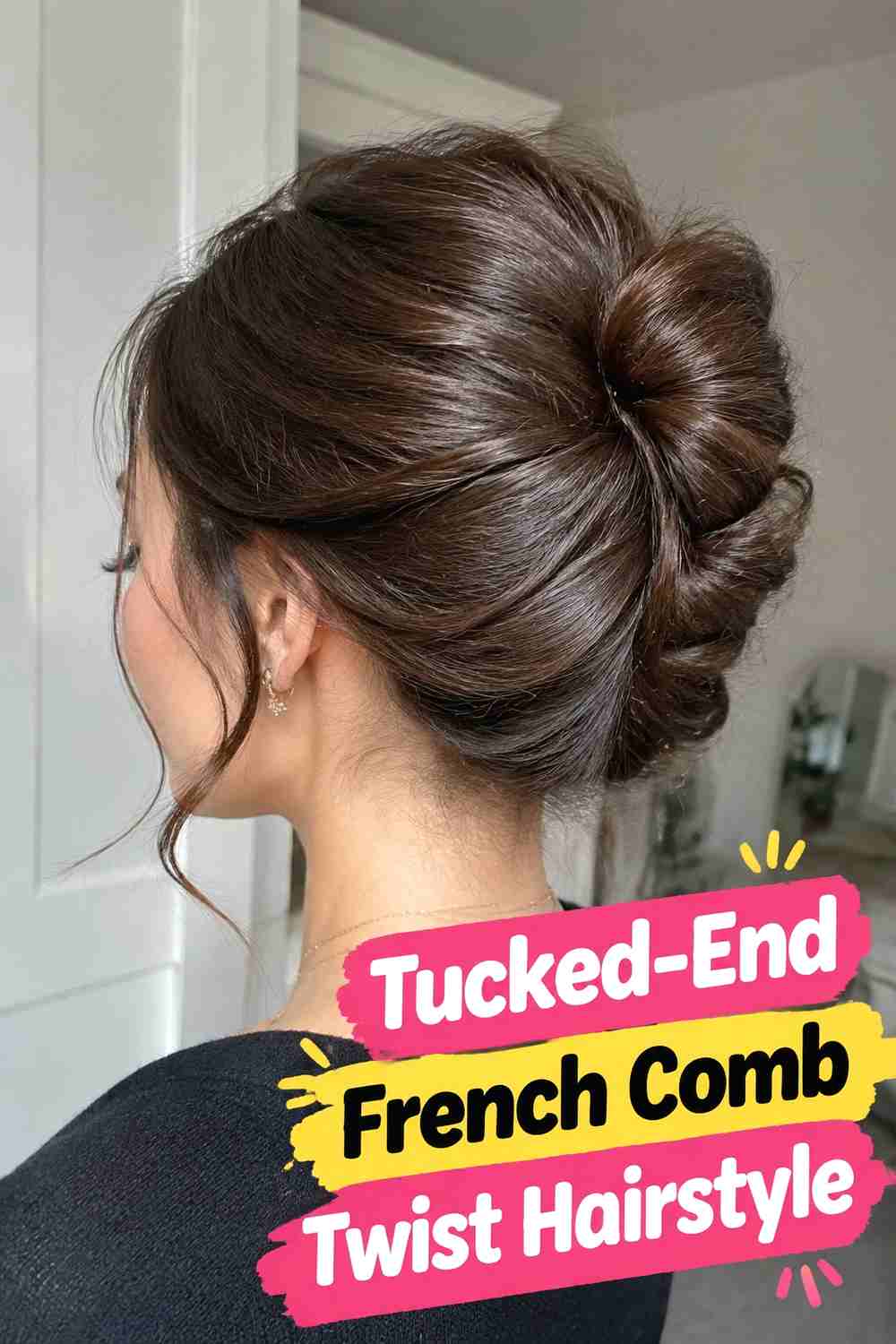 8. Tucked End French Comb Twist Hairstyle