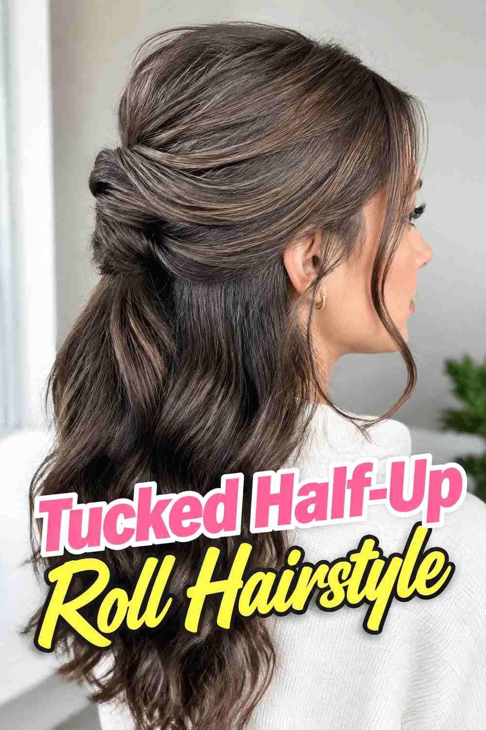 14. Tucked Half Up Roll Hairstyle