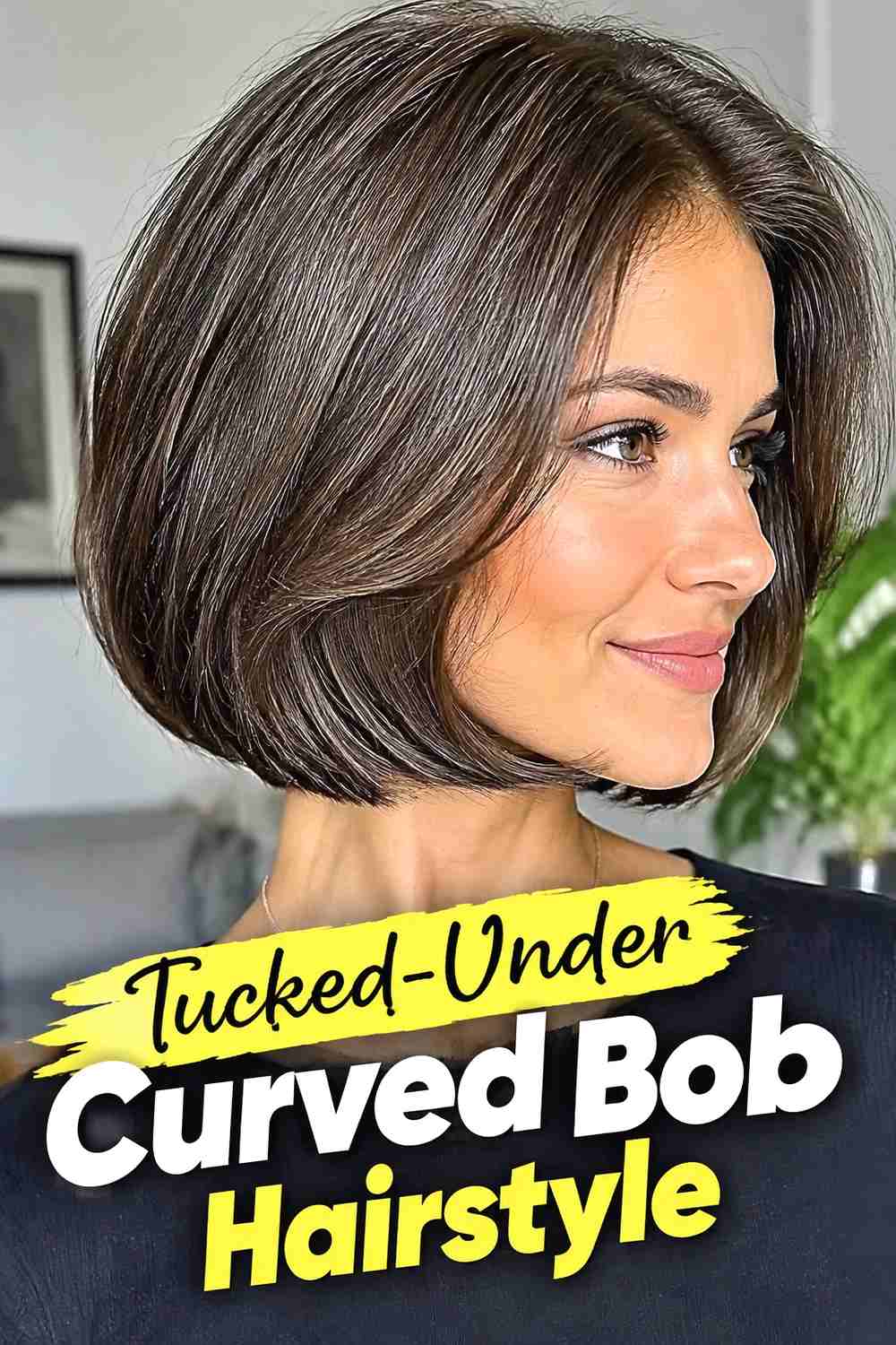 17. Tucked Under Curved Bob Hairstyle