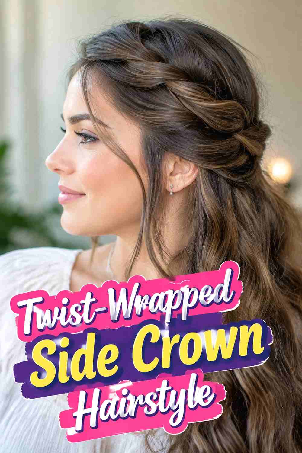 16. Twist Wrapped Side Crown Hairstyle