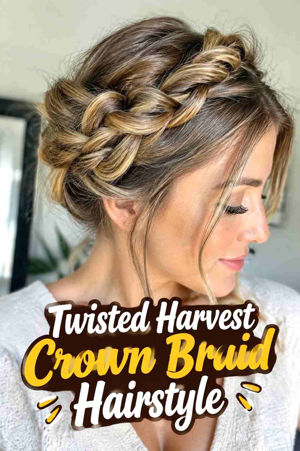 11. Twisted Harvest Crown Braid Hairstyle