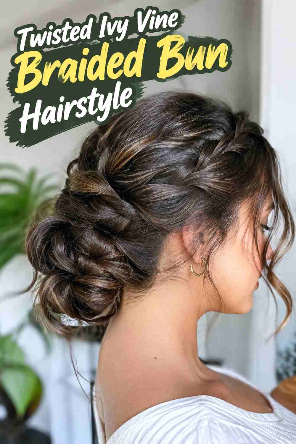8. Twisted Ivy Vine Braided Bun Hairstyle