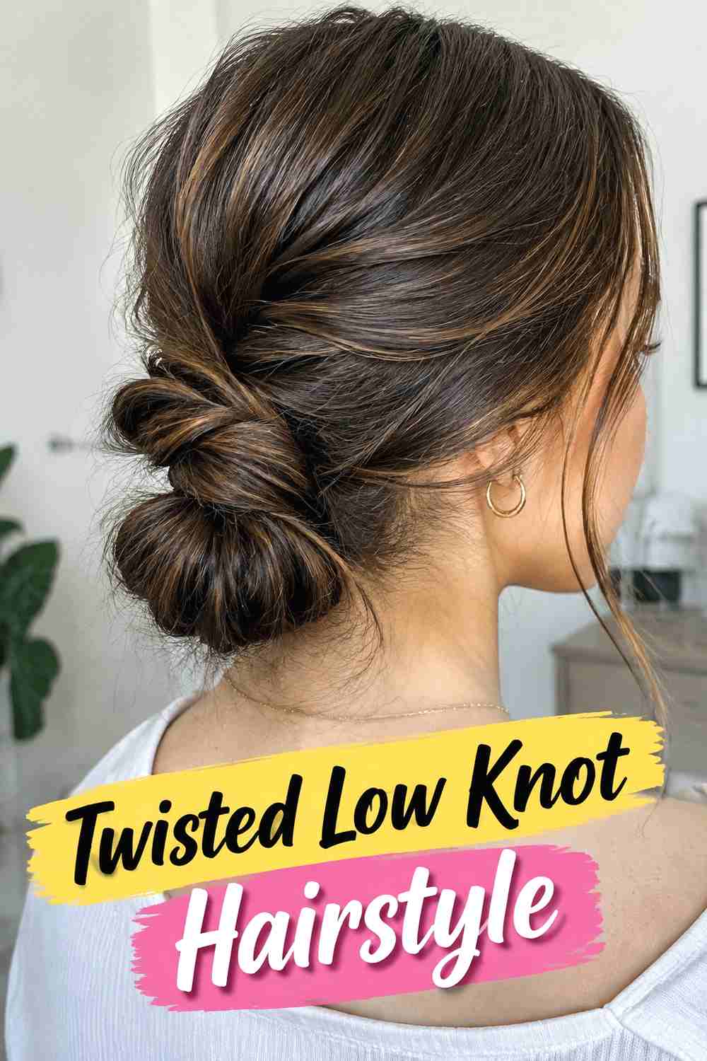 7. Twisted Low Knot Hairstyle