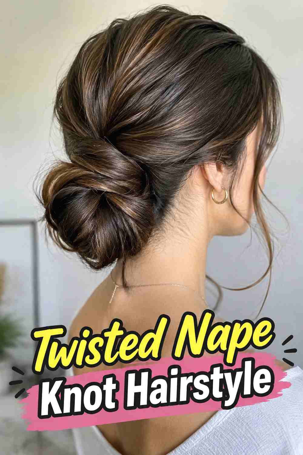 4. Twisted Nape Knot Hairstyle