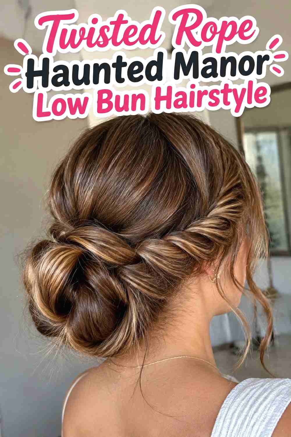 4. Twisted Rope Haunted Manor Low Bun Hairstyle