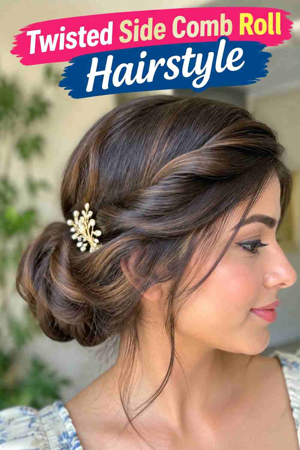4. Twisted Side Comb Roll Hairstyle