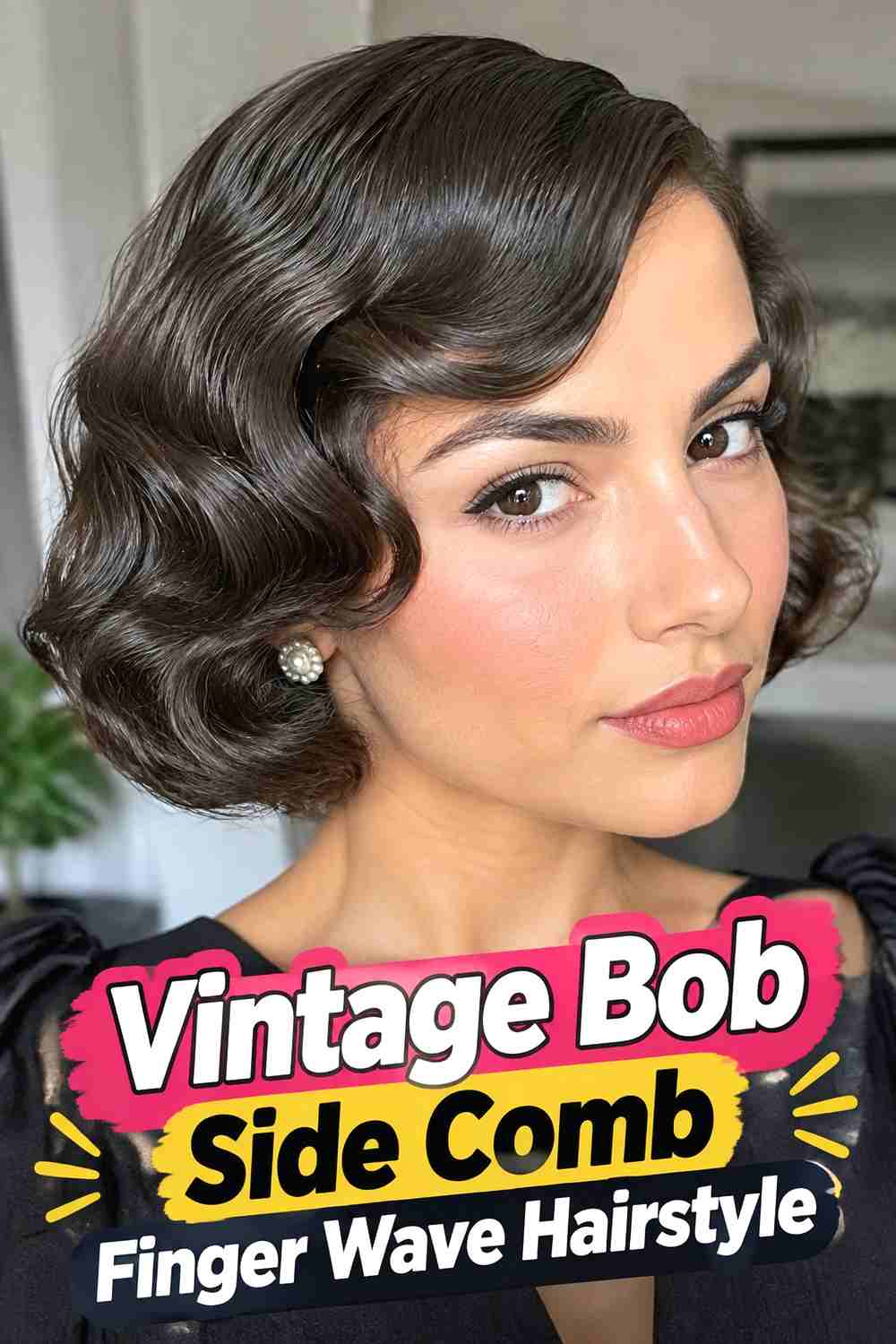 6. Vintage Bob Side Comb Finger Wave Hairstyle