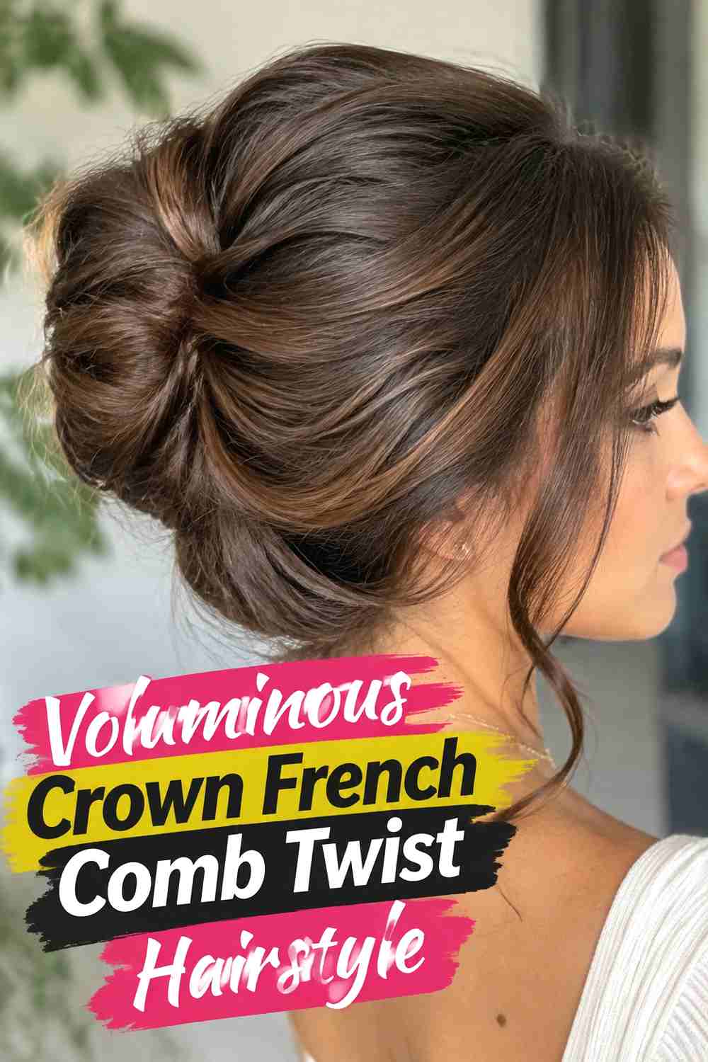 7. Voluminous Crown French Comb Twist Hairstyle