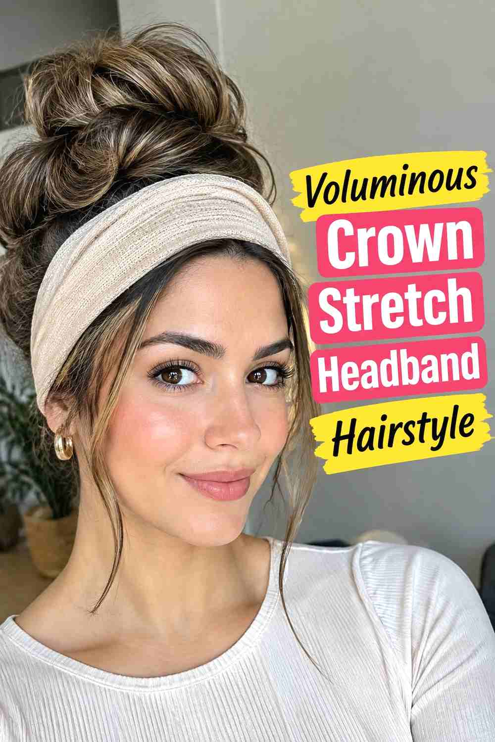 11. Voluminous Crown Stretch Headband Hairstyle