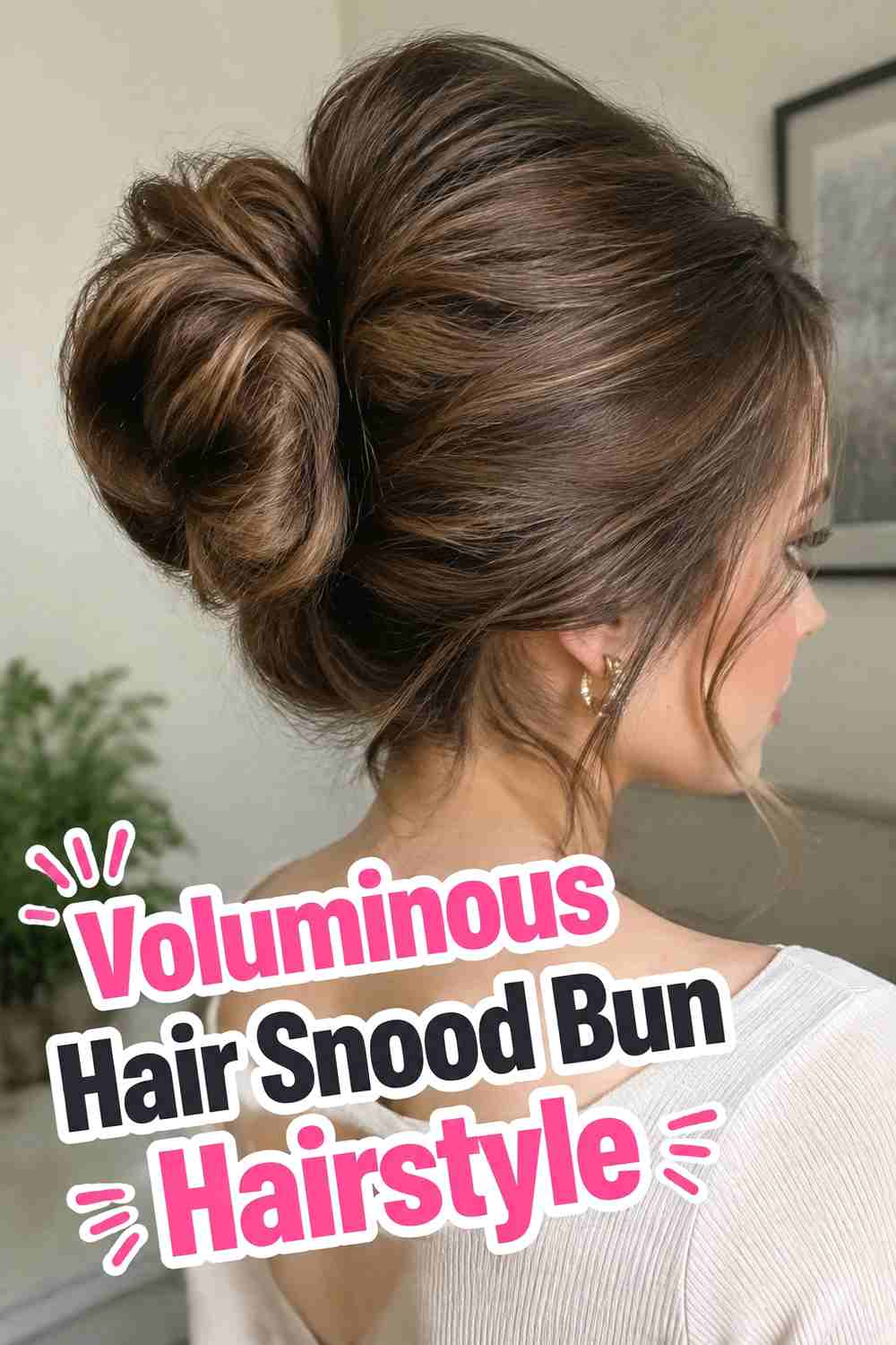 15. Voluminous Hair Snood Bun Hairstyle