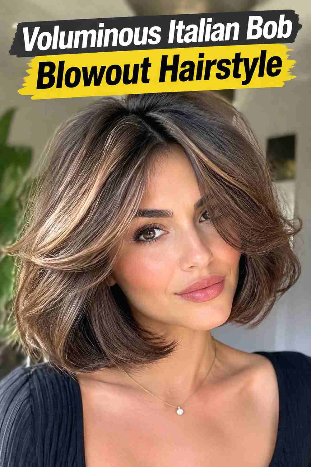 3. Voluminous Italian Bob Blowout Hairstyle