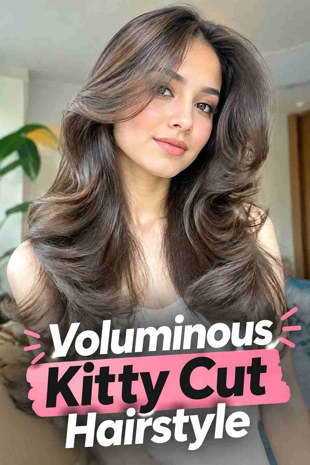 10. Voluminous Kitty Cut Hairstyle
