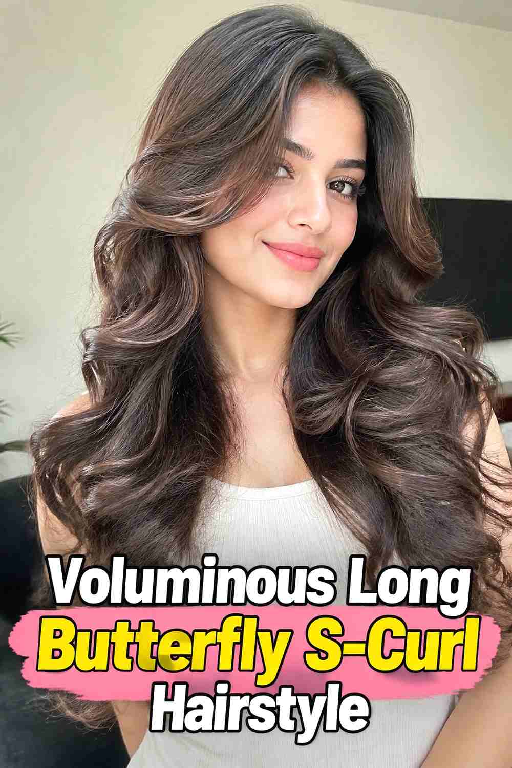 6. Voluminous Long Butterfly S Curl Hairstyle