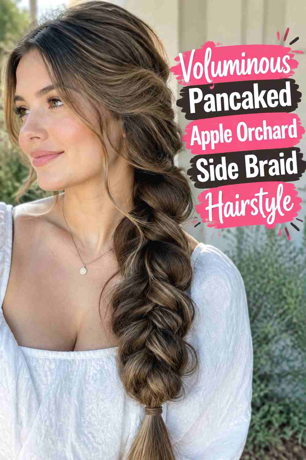 6. Voluminous Pancaked Apple Orchard Side Braid Hairstyle