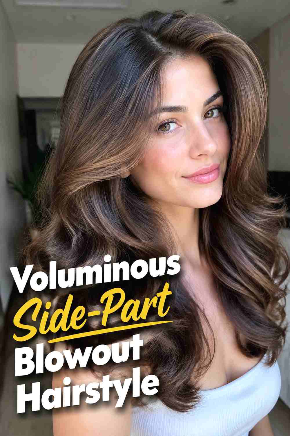 3. Voluminous Side Part Blowout Hairstyle