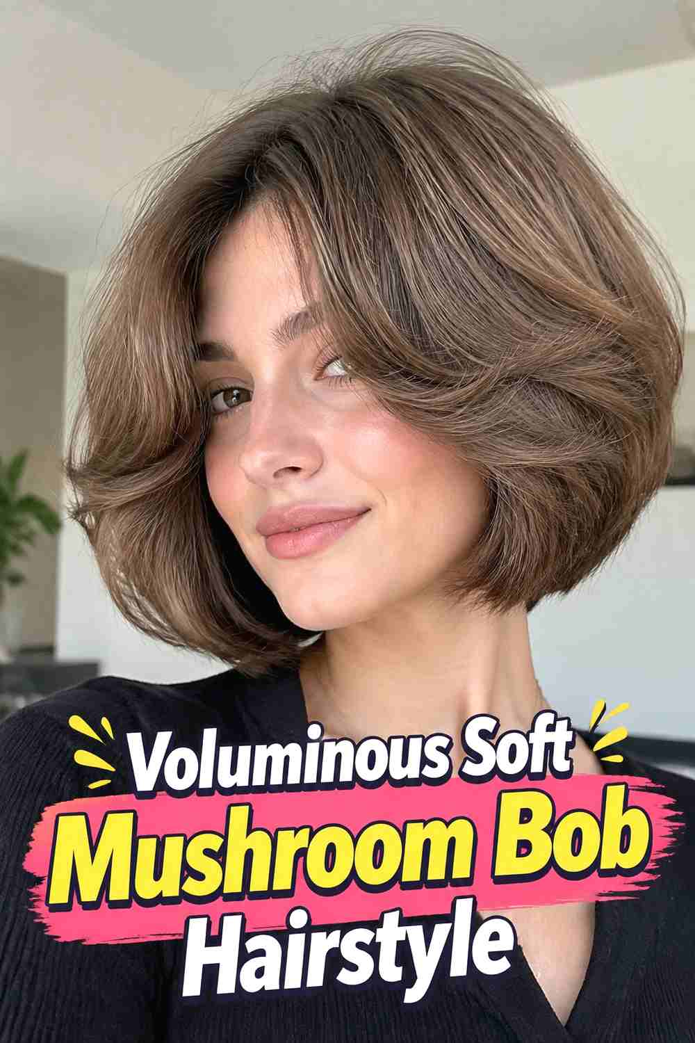 14. Voluminous Soft Mushroom Bob Hairstyle