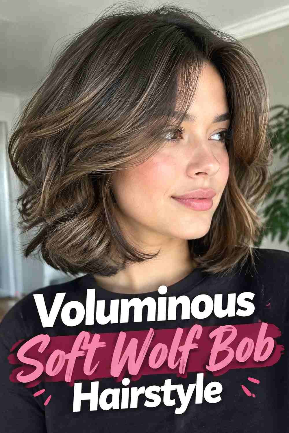 10. Voluminous Soft Wolf Bob Hairstyle
