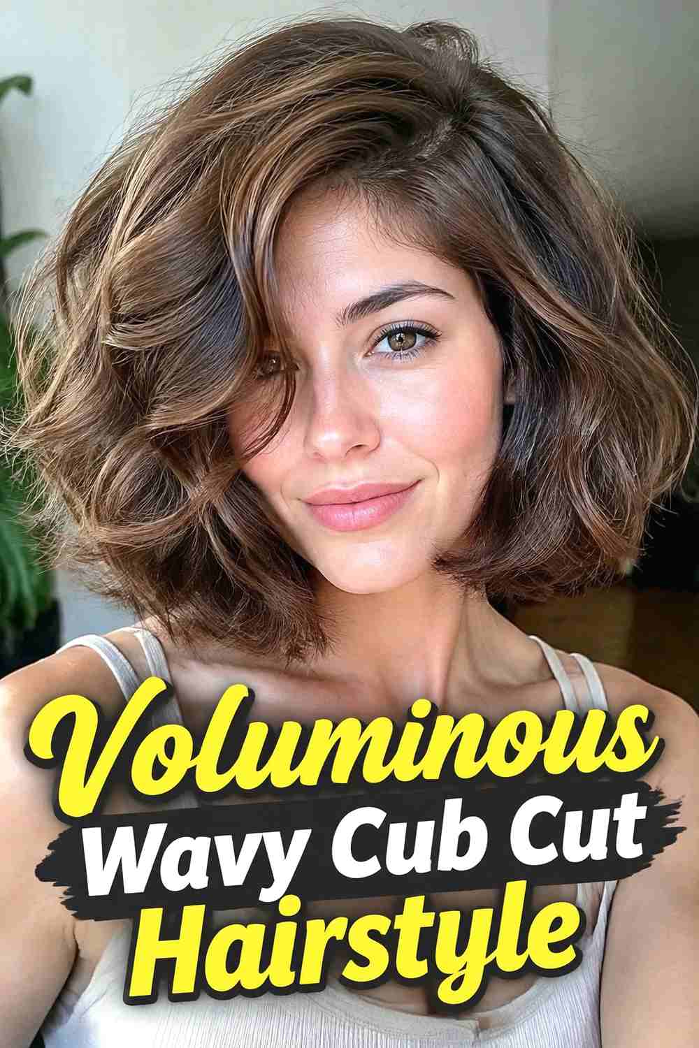 12. Voluminous Wavy Cub Cut Hairstyle