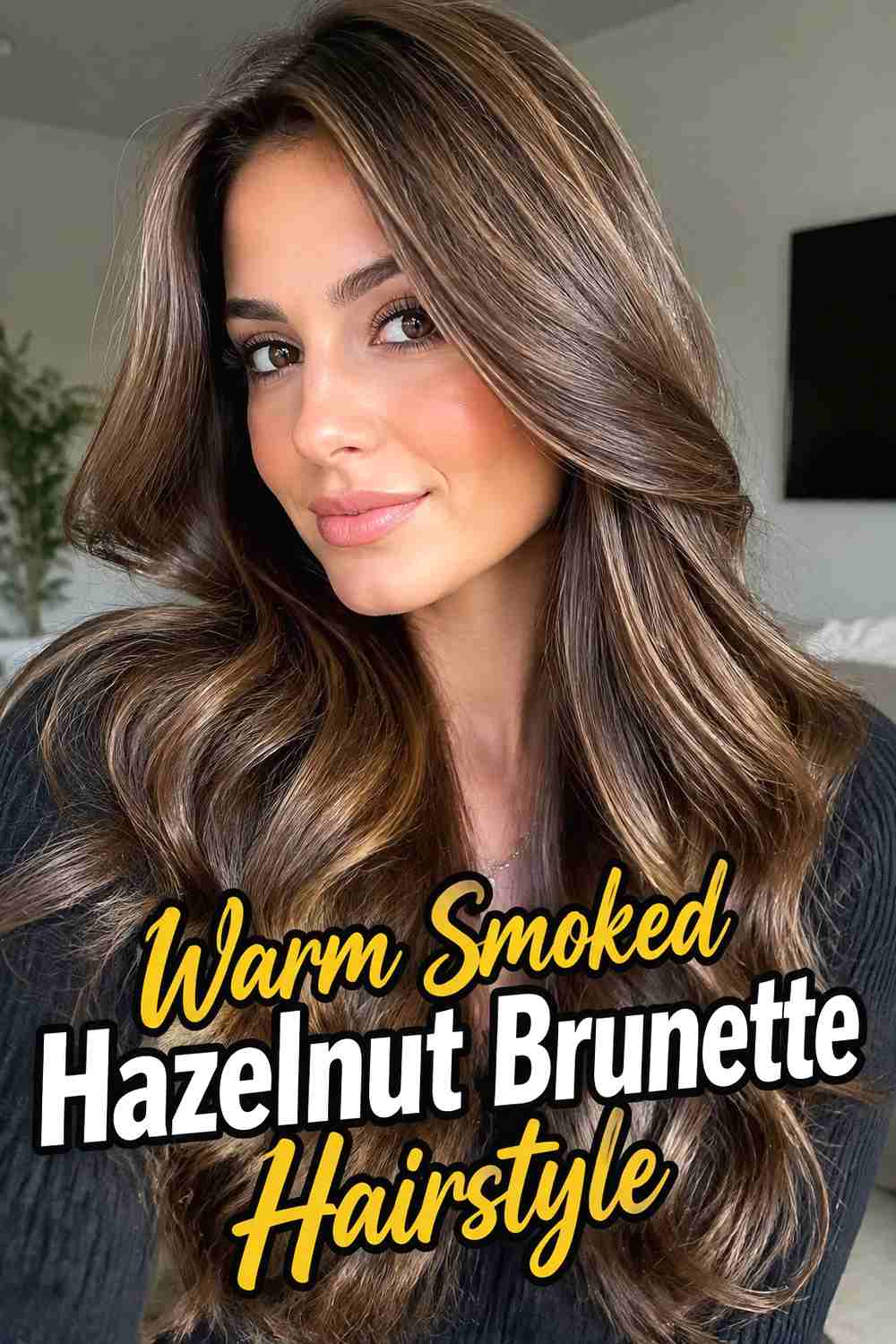 3. Warm Smoked Hazelnut Brunette Hairstyle
