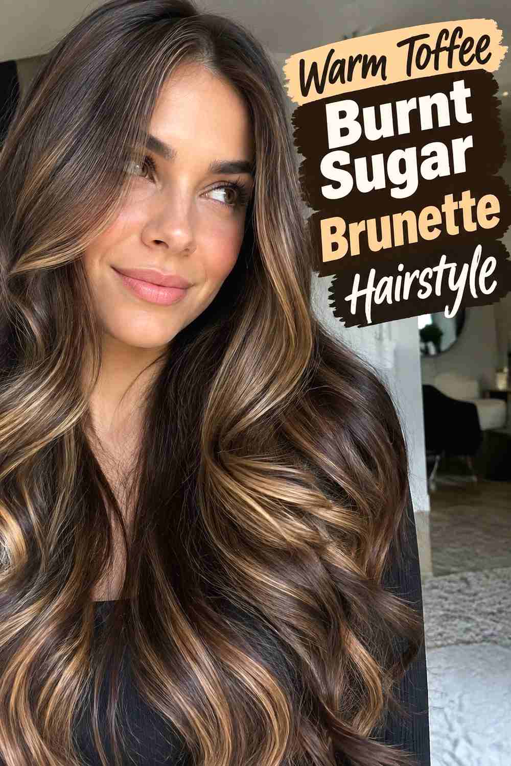 8. Warm Toffee Burnt Sugar Brunette Hairstyle