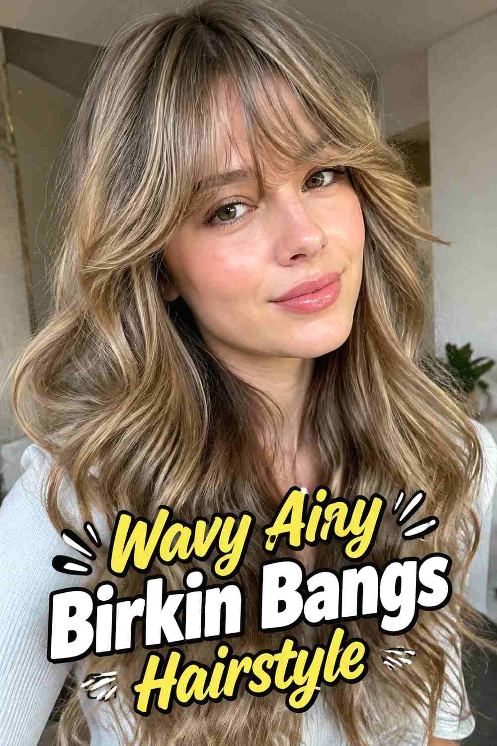 4. Wavy Airy Birkin Bangs Hairstyle