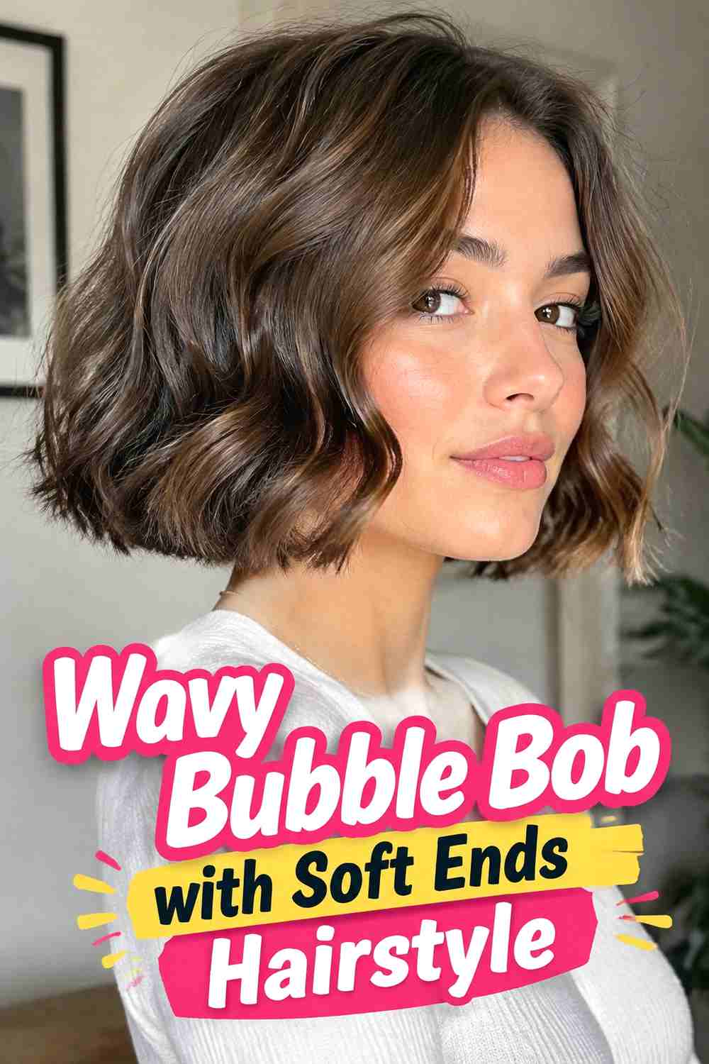 7. Wavy Bubble Bob With Soft Ends Hairstyle