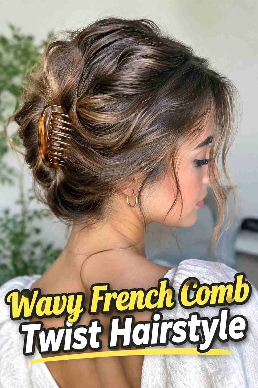 5. Wavy French Comb Twist Hairstyle