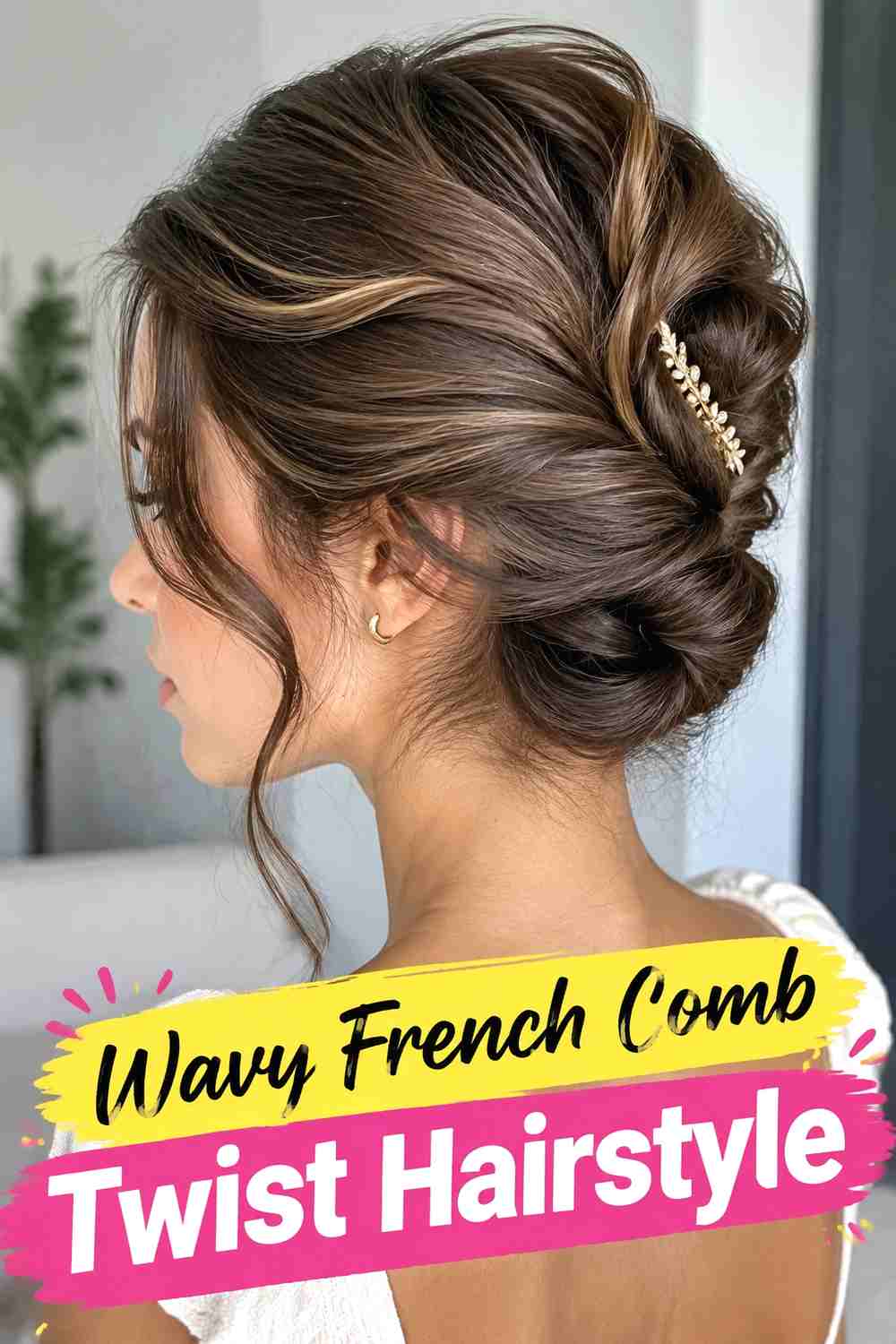 5. Wavy French Comb Twist Hairstyle