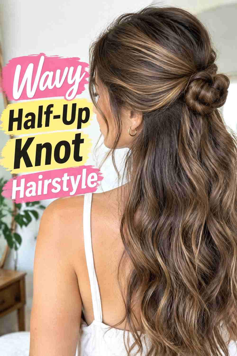 11. Wavy Half Up Knot Hairstyle