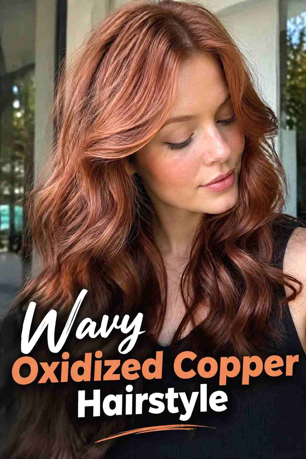 9. Wavy Oxidized Copper Hairstyle