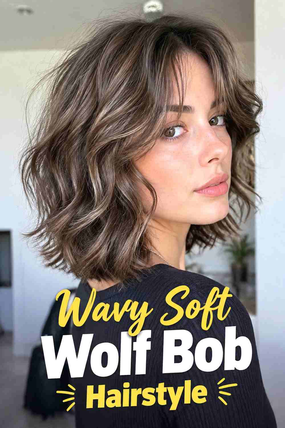 5. Wavy Soft Wolf Bob Hairstyle