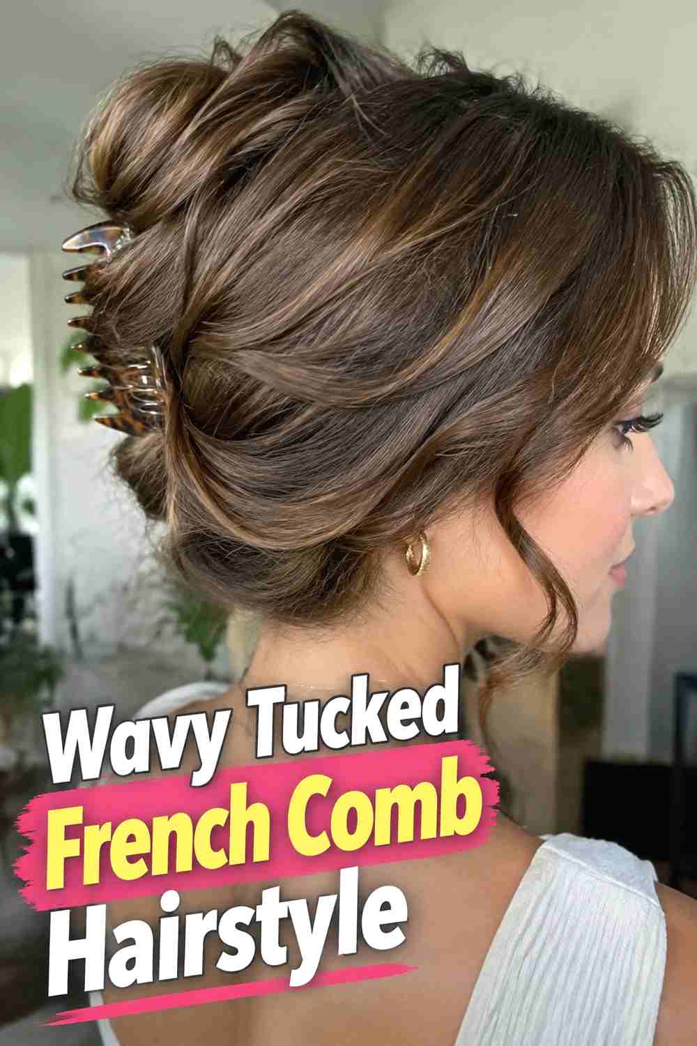 11. Wavy Tucked French Comb Hairstyle