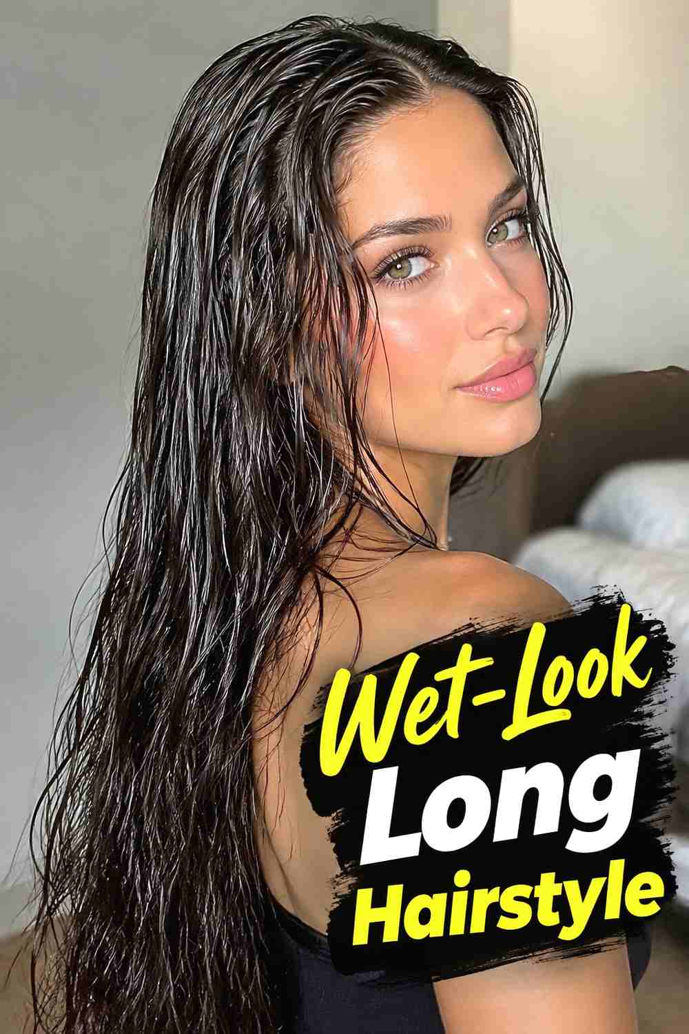 7. Wet Look Long Hairstyle