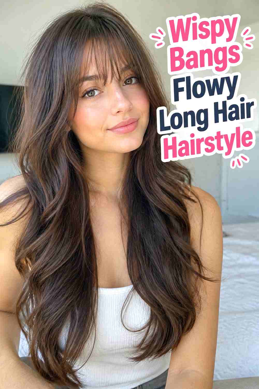 11. Wispy Bangs Flowy Long Hair Hairstyle