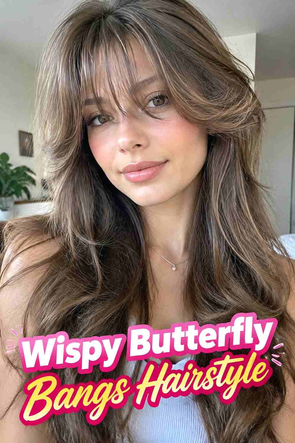 2. Wispy Butterfly Bangs Hairstyle