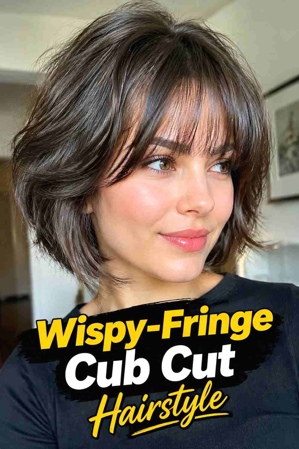 2. Wispy Fringe Cub Cut Hairstyle