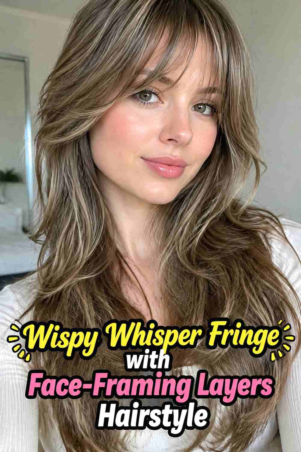 2. Wispy Whisper Fringe With Face Framing Layers Hairstyle